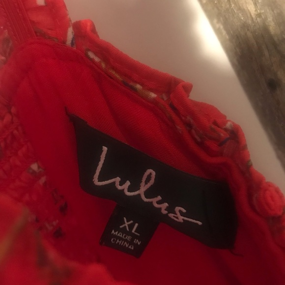 Lulu’s In The Garden Red Floral Skater Dress - Picture 7 of 8